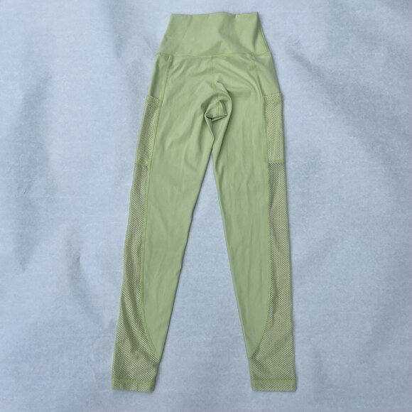 Aerie Offline By Aerie Goals Legging XS Light Green Mesh Panels - Picture 3 of 4